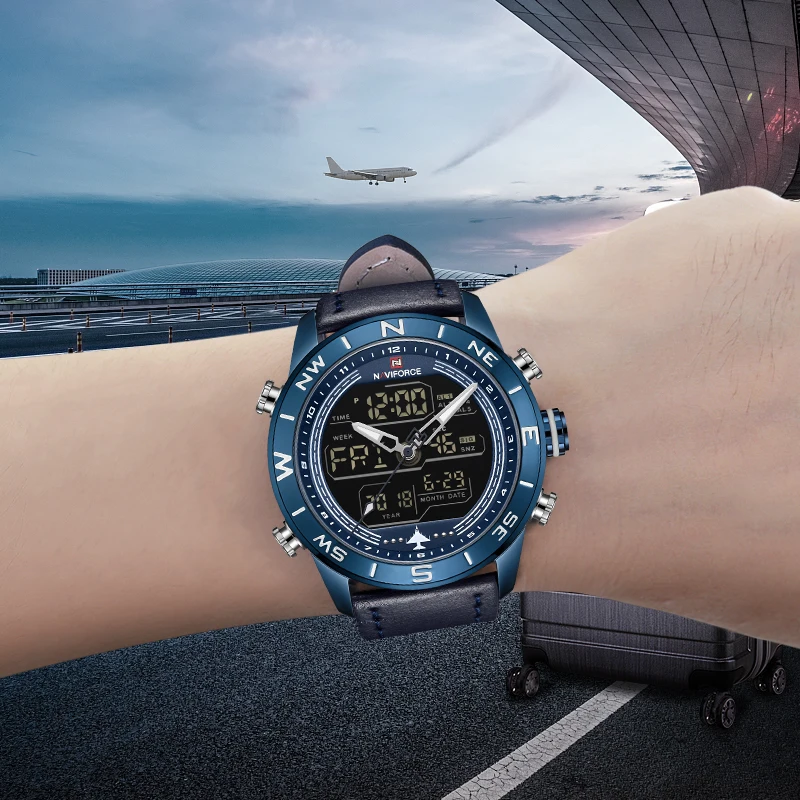 NAVIFORCE Роскошные брендовые новые мужские спортивные кварцевые часы для отдыха