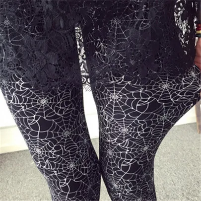 Spider web CUHAKCI, леггинсы с принтом, плюс размер, леггинсы, высокое качество, женские леггинсы для фитнеса, эластичные леггинсы с цветочным принтом - Цвет: Spider web