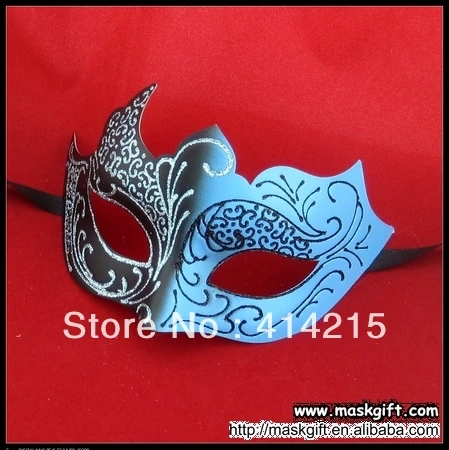 Маскарадная маска унисекс для вечеринки светло синяя и черная бесплатная