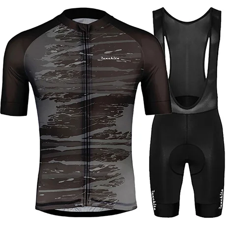 Set 03 Radtrikot herren kurzarm RUNCHITA летний комплект из Джерси с коротким рукавом и нагрудником и шортами для езды на велосипеде Camisa ciclismo MTB ropa ciclismo - Цвет: Set 03