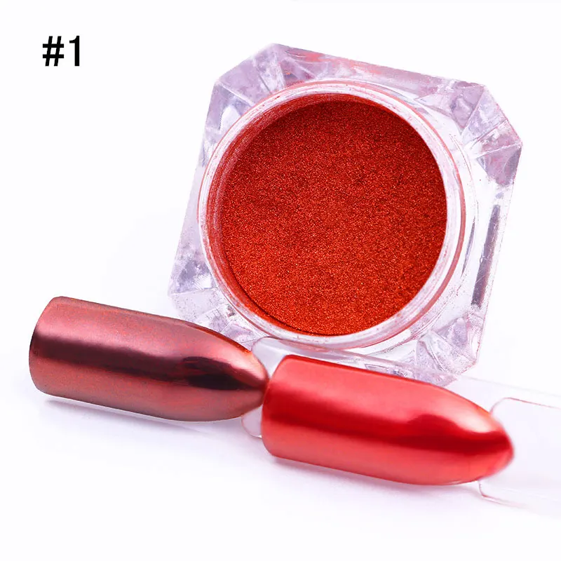 Rose Red 1 BORN PRETTY 0,5 г~ 2 г зеркальный серебристо-золотой порошок для ногтей мерцающий сверкающий хромовый пигмент красочный маникюр лак для ногтей - Цвет: Rose Red 1