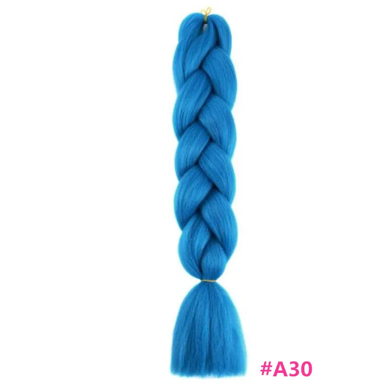#14 Pervado волосы 2"(60 см) 1 шт. большие синтетические косы волосы для наращивания серый розовый синий сплошной цвет крючком плетение волос оптом - Цвет: #14