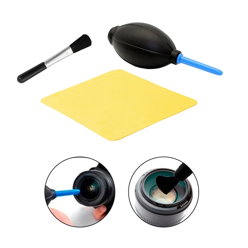 Новые 3 in1 Камера объектива Костюм Комплект set воздушный воздуходувка + уборка bursh