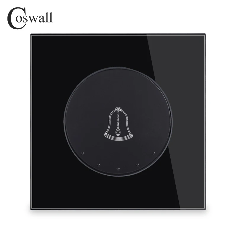 Coswall 1 Gang дверной звонок настенный светильник переключатель черный кристалл