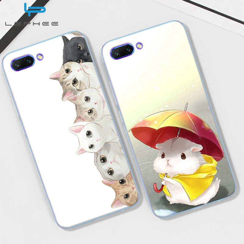 LEPHEE for Huawei Honor 10 Case Cover Silicone Soft TPU HD Cartoon Painted Personality Back Cases |