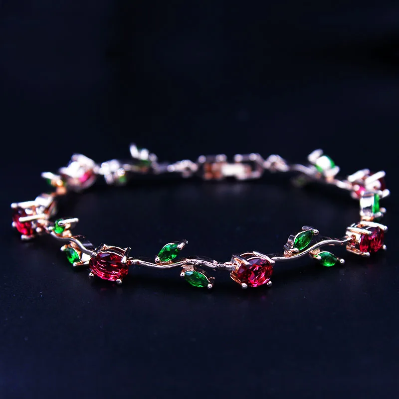 Прекрасный циркон браслеты для женщин Мода розовое золото цвет ювелирные