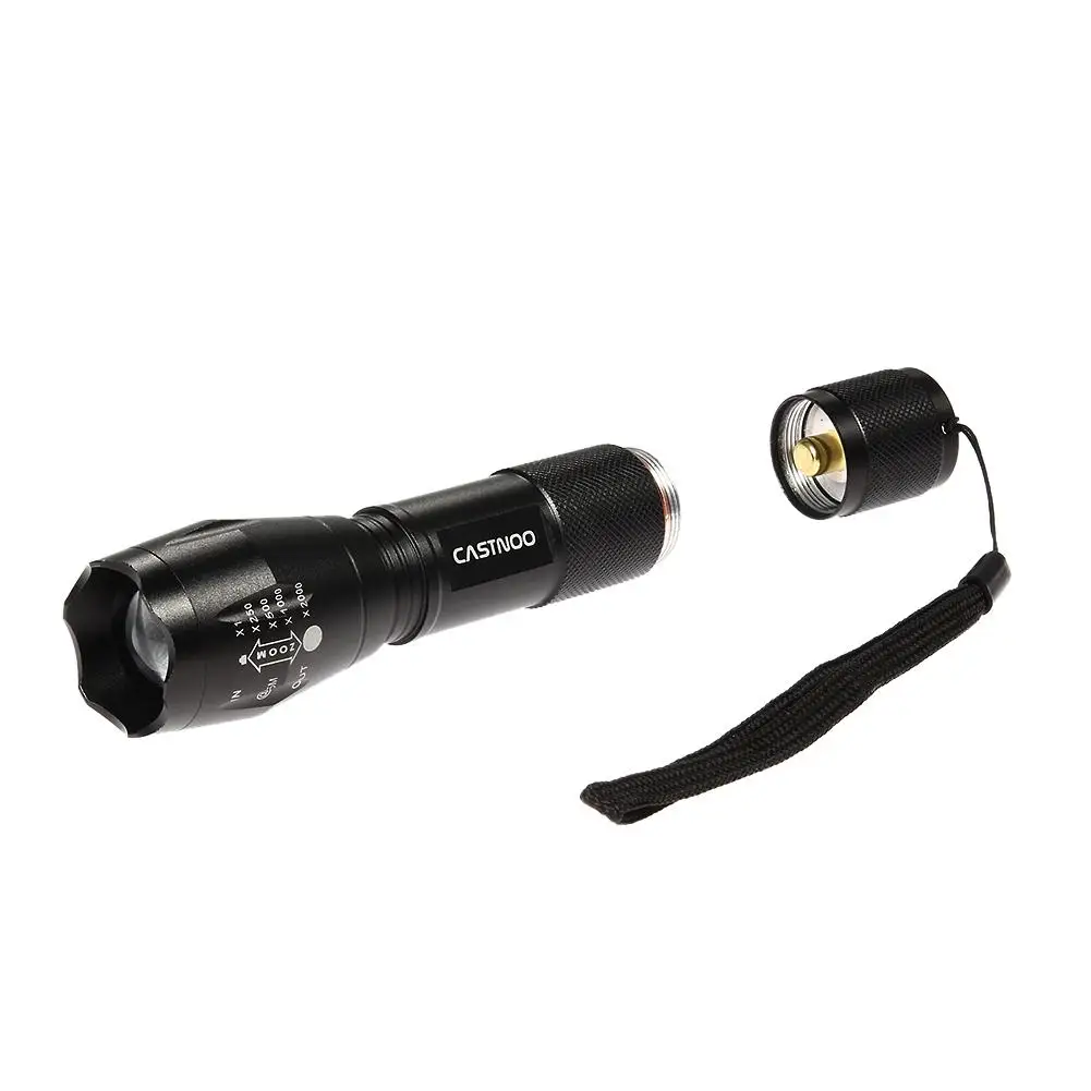 Светодиодный фонарик CASTNOO 5000 люмен 5 режимов T6 алюминиевый регулируемый 3 * AAA или