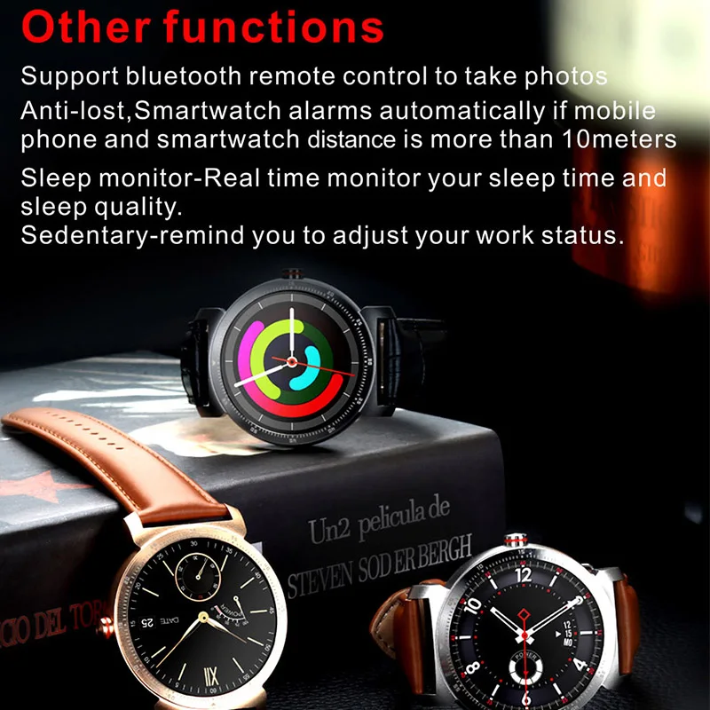 

Smart watch android heart rate sport smartwatch for men waterproof leather steel optional smart wristwatch 2019 gift for friends
