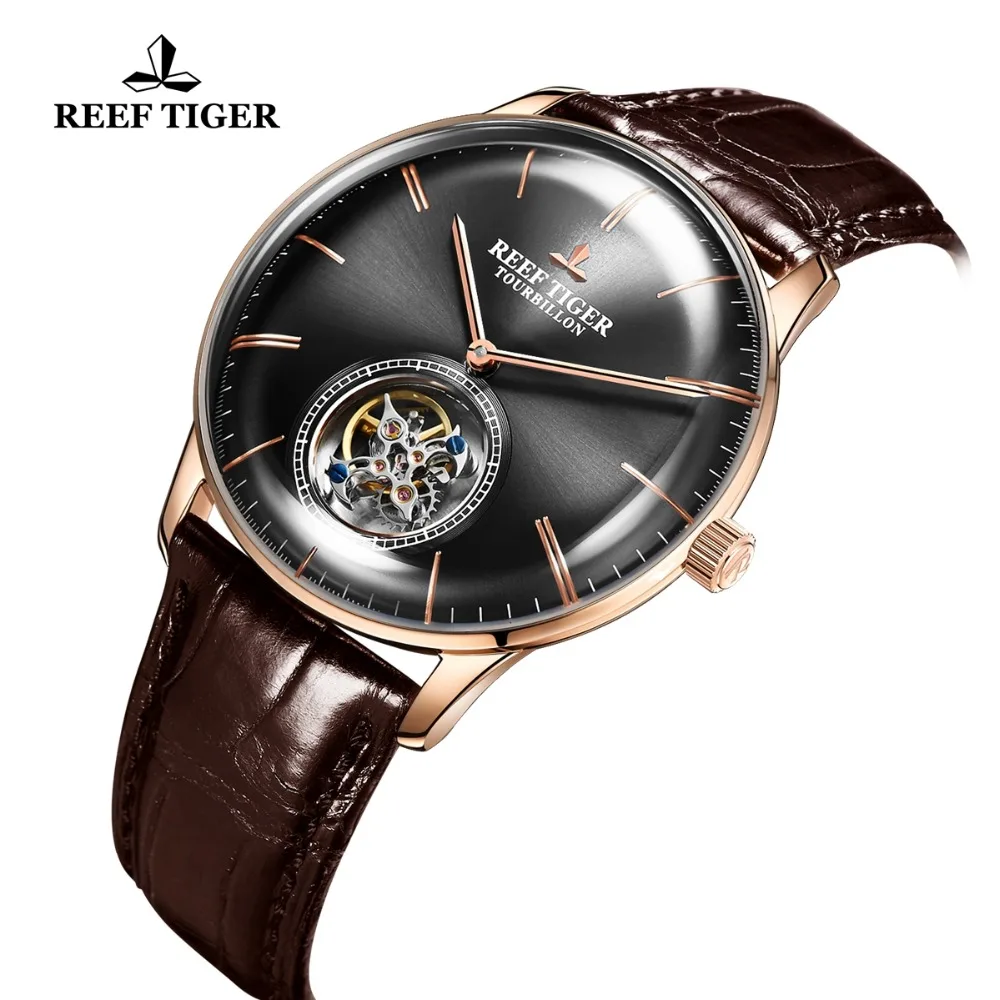 Мужские наручные часы Reef Tiger/RT брендовые роскошные с сапфировым кристаллом