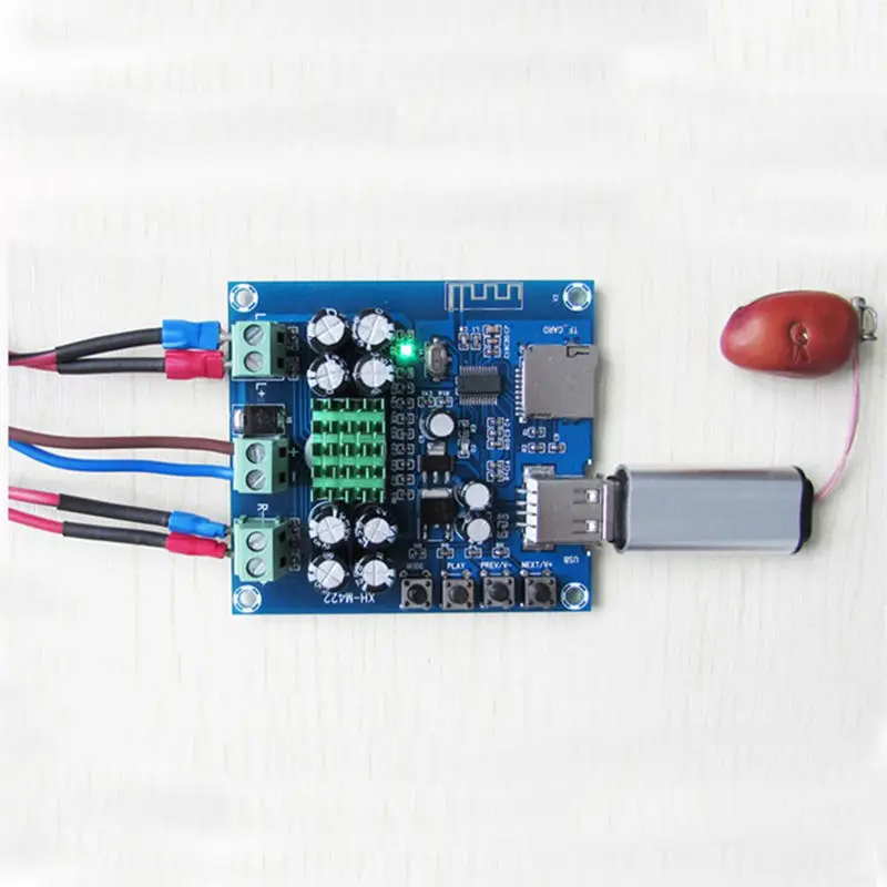 Tpa3116D2 Bluetooth Плата усилителя двухканальный 50 Вт + Dc 12 24 В поддержка tf карты u диск