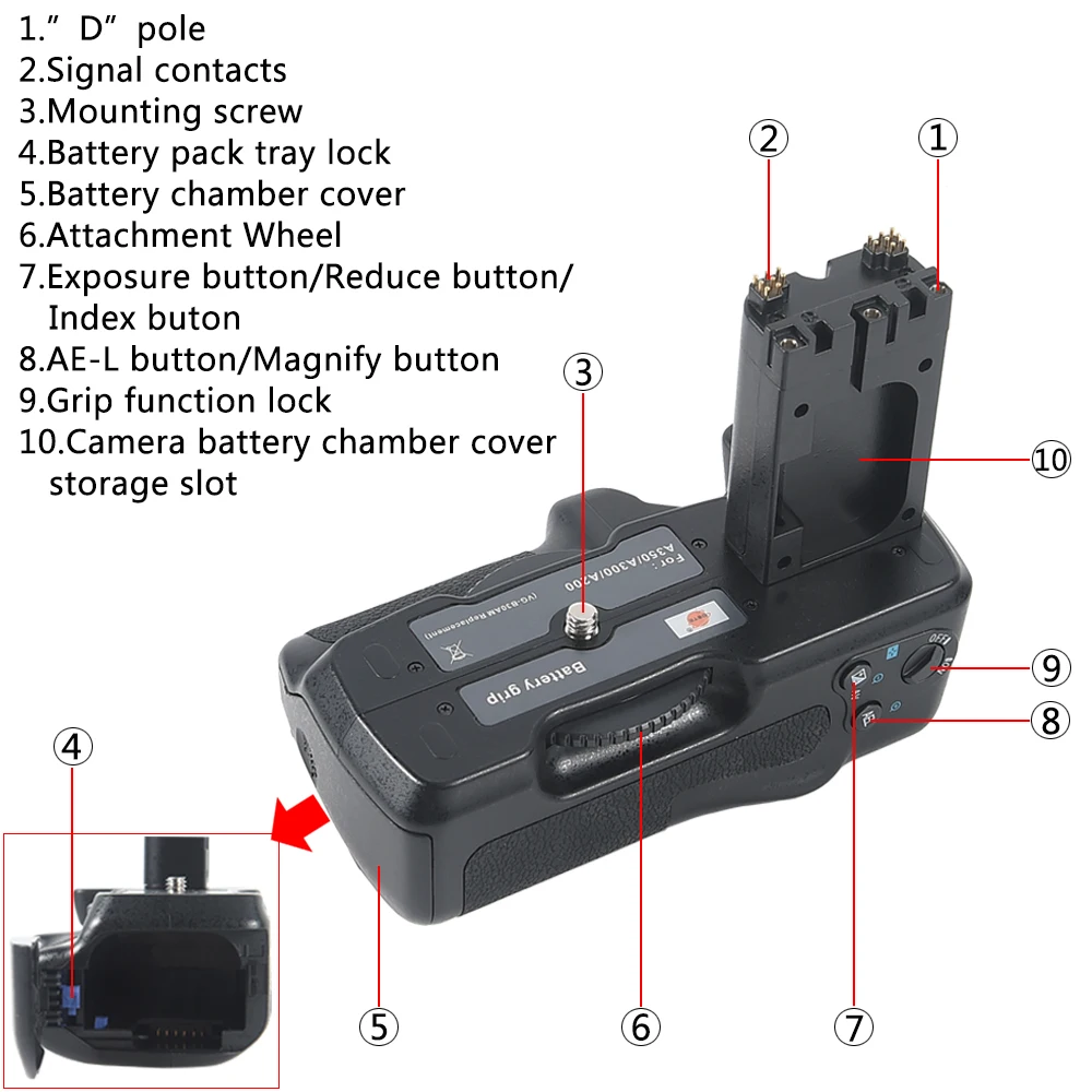 Батарейный блок DSTE для цифровой зеркальной камеры Sony A200 A300 A350|battery grip|dste battery