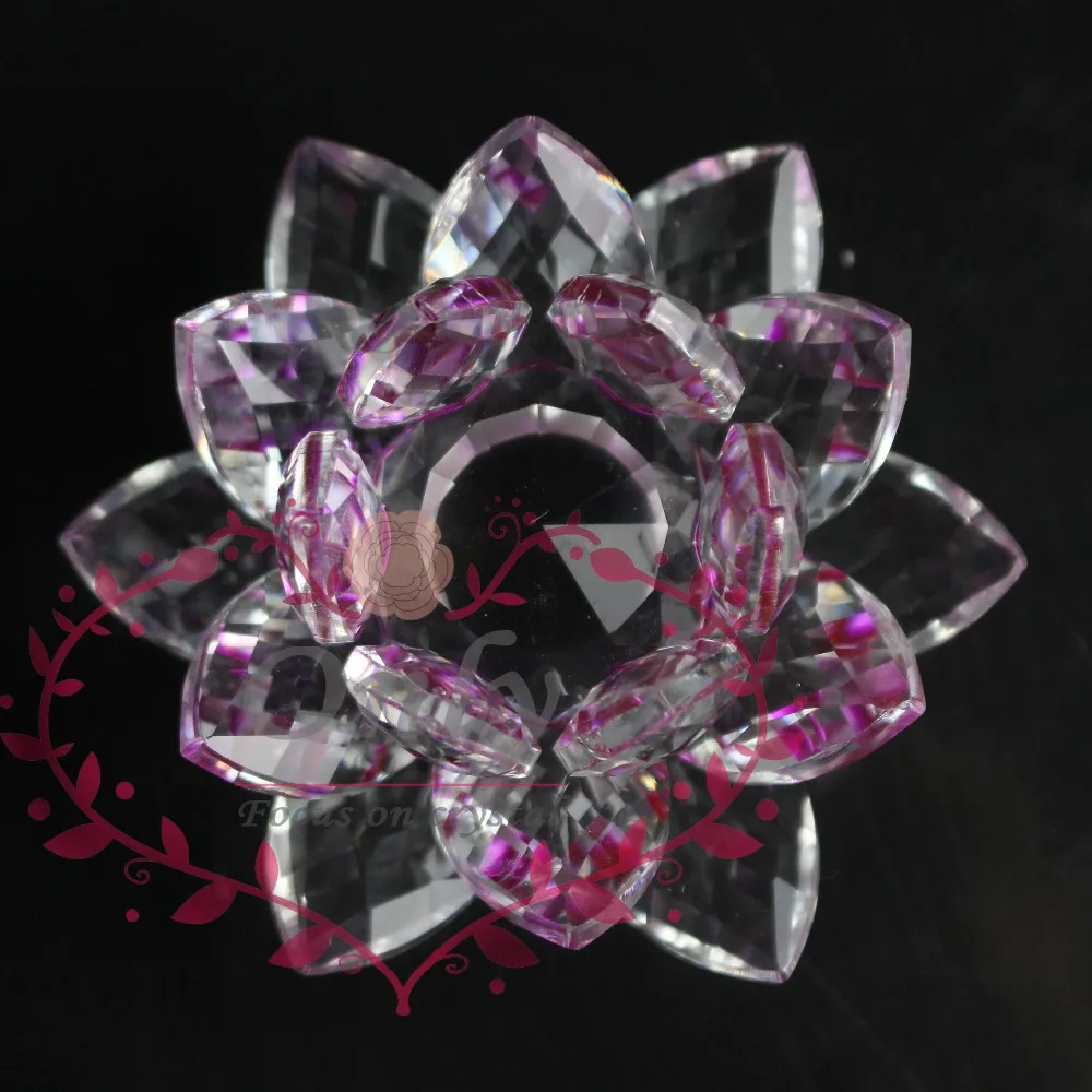 

Home Fengshui Wedding Decor Shinning K9 Crystal Lotus Flower Crafts