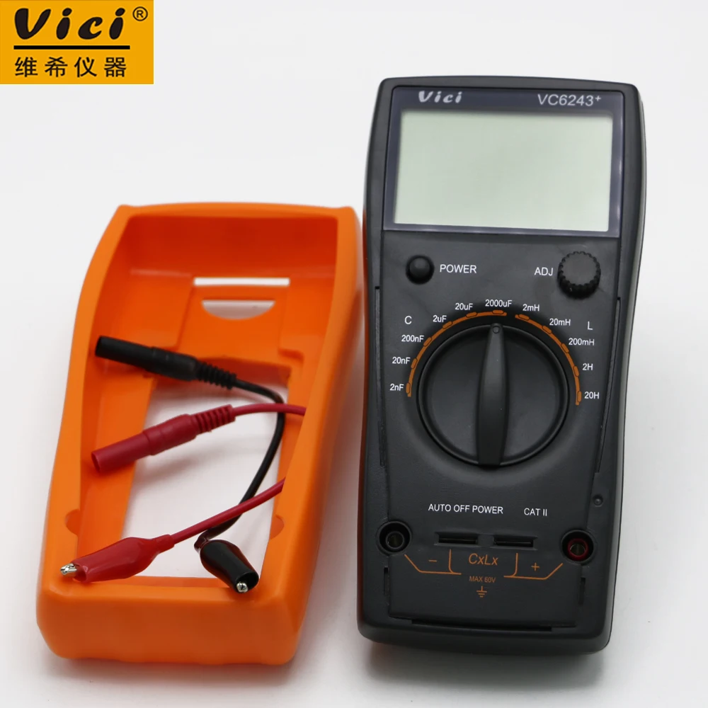 VICI VC6243+ LC метр 1999 отсчетов индуктивности 2 mH-20 H Емкость 2nF-2000uF Цифровой Высокоточный atuo выключение питания