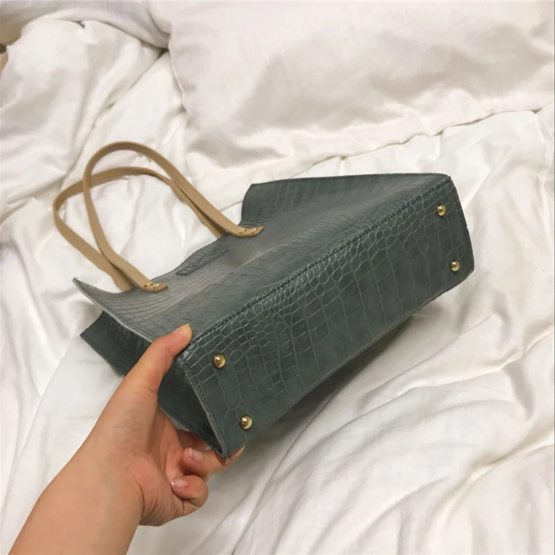 Винтажные кожаные сумки с крокодиловым узором 2019 брендовые дизайнерские женские
