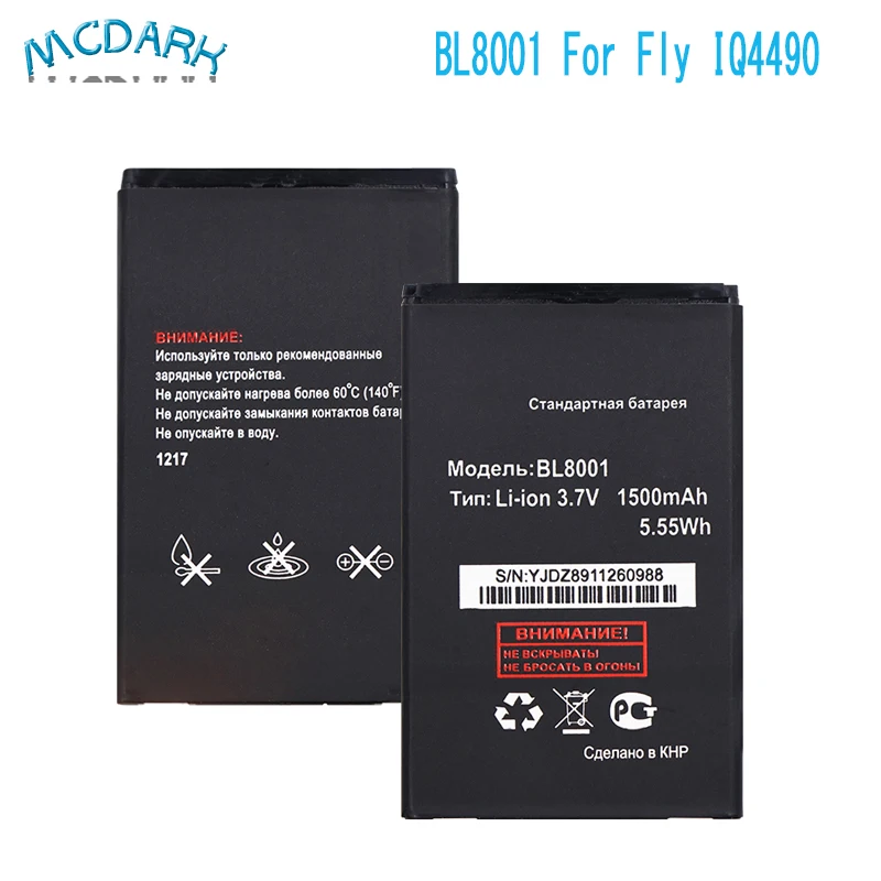 Аккумулятор для Fly IQ4490 BL8001 новый высококачественный аккумулятор 1500 мАч Сменные