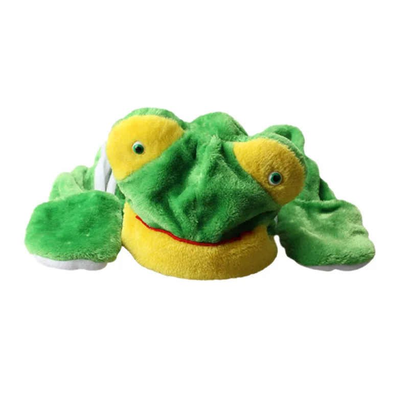 frog Новые модные шапочки с милыми животными, медведями, пандой, мультяшными персонажами из мультфильмов, для детей и взрослых, шапки с ушками, теплая плюшевая шапка, шапка, наушник, шарф, перчатки Skullies LB - Цвет: frog