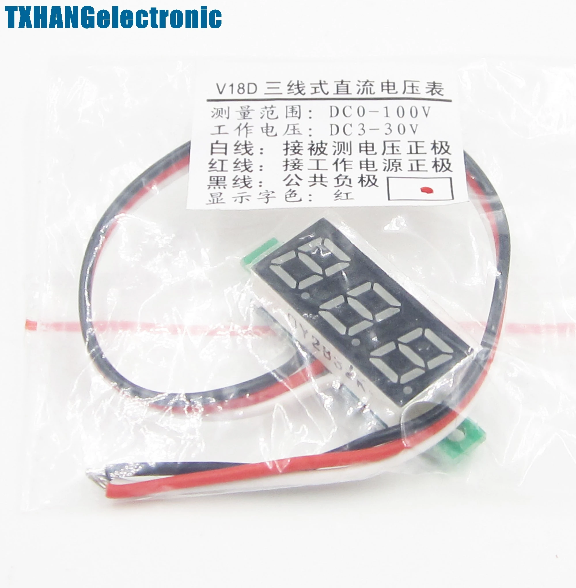 10 шт. 0 28 &quotLED DC 0-100 в цифровой вольтметр Панель метр красный цвет | Электронные
