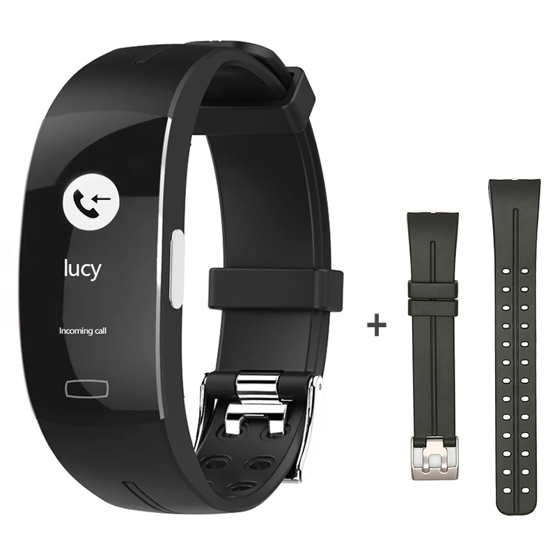 KAIHAI silica Браслет Фитнес пульсометр bluetooth smart Браслет Часы Шагомер для Android и iphone - Цвет: silver add black