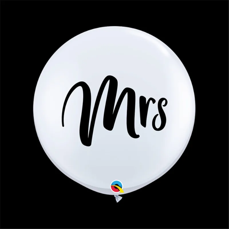 Латексные воздушные шары 1 шт./лот 36 дюймов с круглым белым принтом Mr & Mrs для