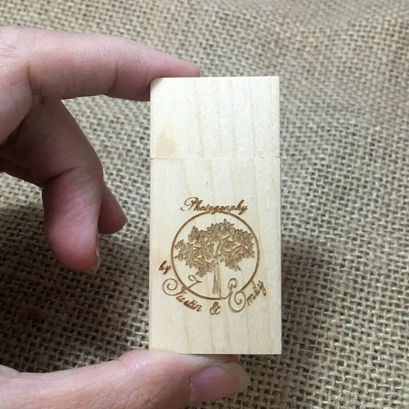 Деревянный Usb Drive2.0 клен флешки с коробкой Логотип Memoria 4ГБ 8ГБ 16ГБ 32ГБ 64ГБ Flash Stick