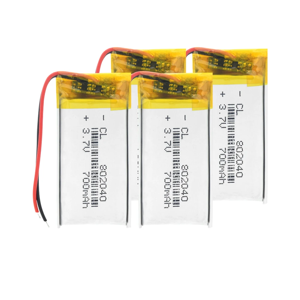 1/2/4x3,7 v Перезаряжаемые 802040 литий ионный полимерный Дополнительный внешний аккумулятор, литиевые батареи Pcb заряда защита литий-полимерный аккумулятор 700 мАч Замена сотовый телефон