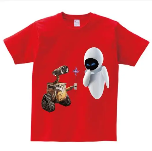 red childreT-shirt Забавная футболка с изображением робота Wall-E eve homme jollypeach, новая дышащая футболка детская футболка с короткими рукавами, MJ - Цвет: red childreT-shirt