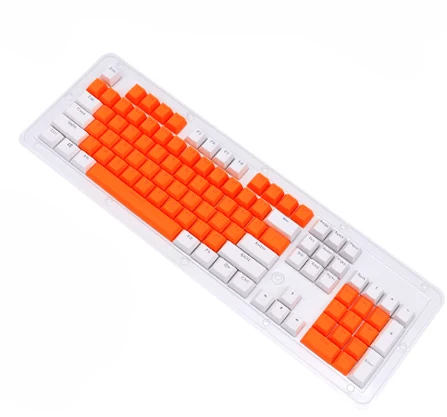 Orange White Контрастная цветная PBT Механическая клавишная крышка s для механических клавиатуры Cherry MX Низкопрофильная игровая клавишная крышка с кнопками 104 - Цвет: Orange White