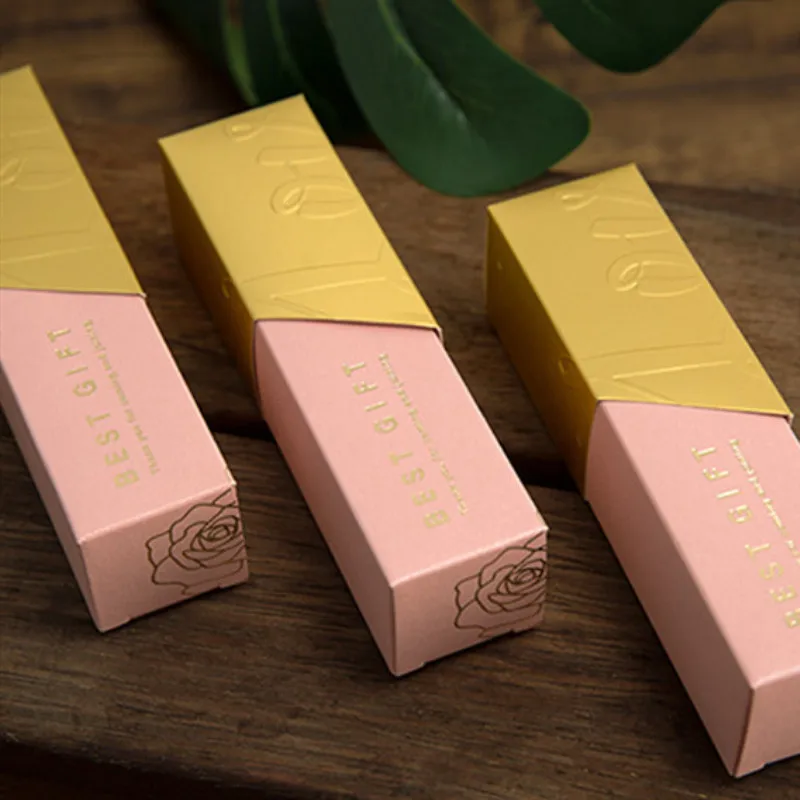 Розовый 50 шт./лот, Подарочная сумка для конфет, новинка, креативная коробка для конфет для помады, для детского душа, для свадьбы, дня рождения, вечеринки, лучший подарок, подарочные коробки для конфет - Цвет: Розовый