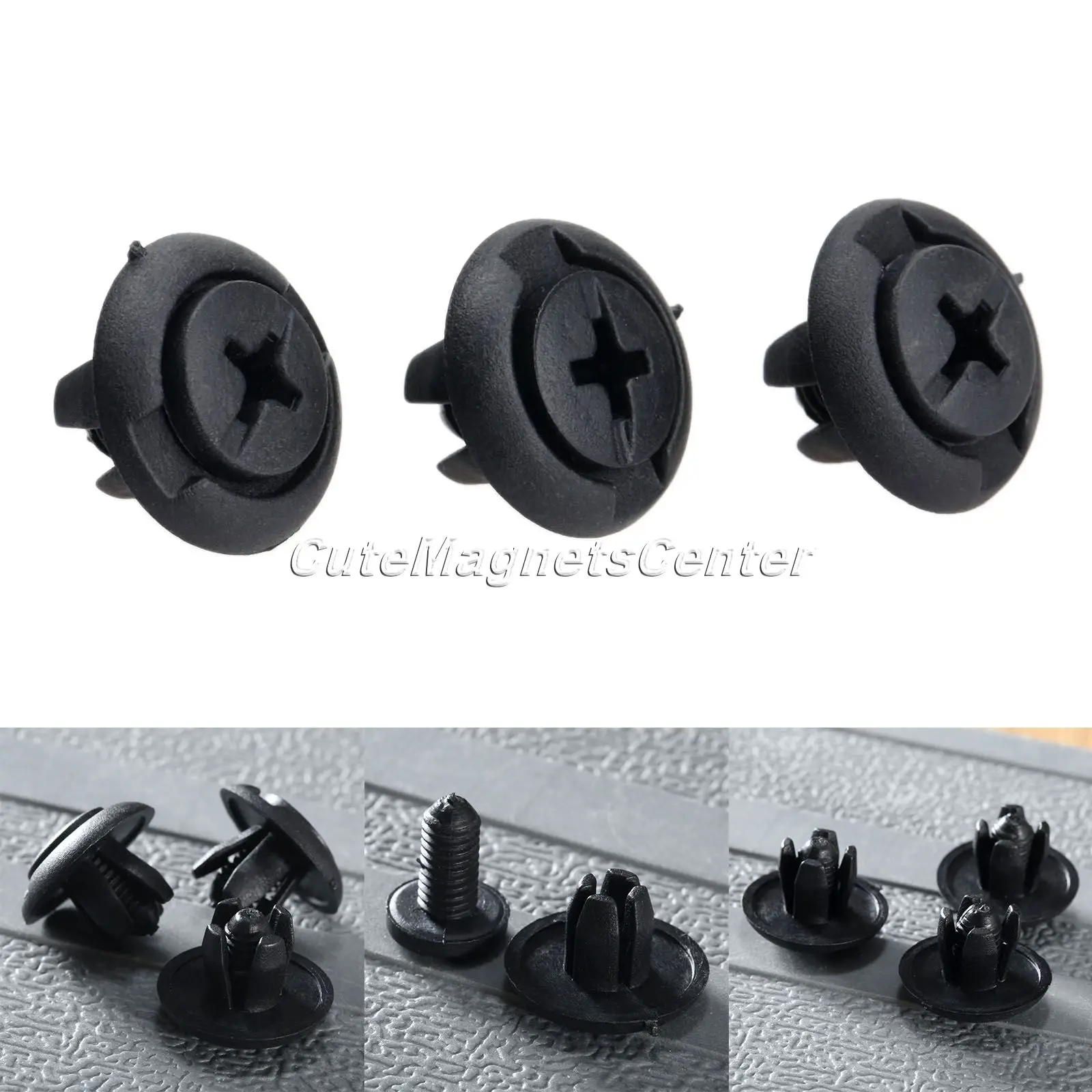 Черные нейлоновые клипсы для брызговиков 50 шт. универсальные Honda Accord Civic Crx