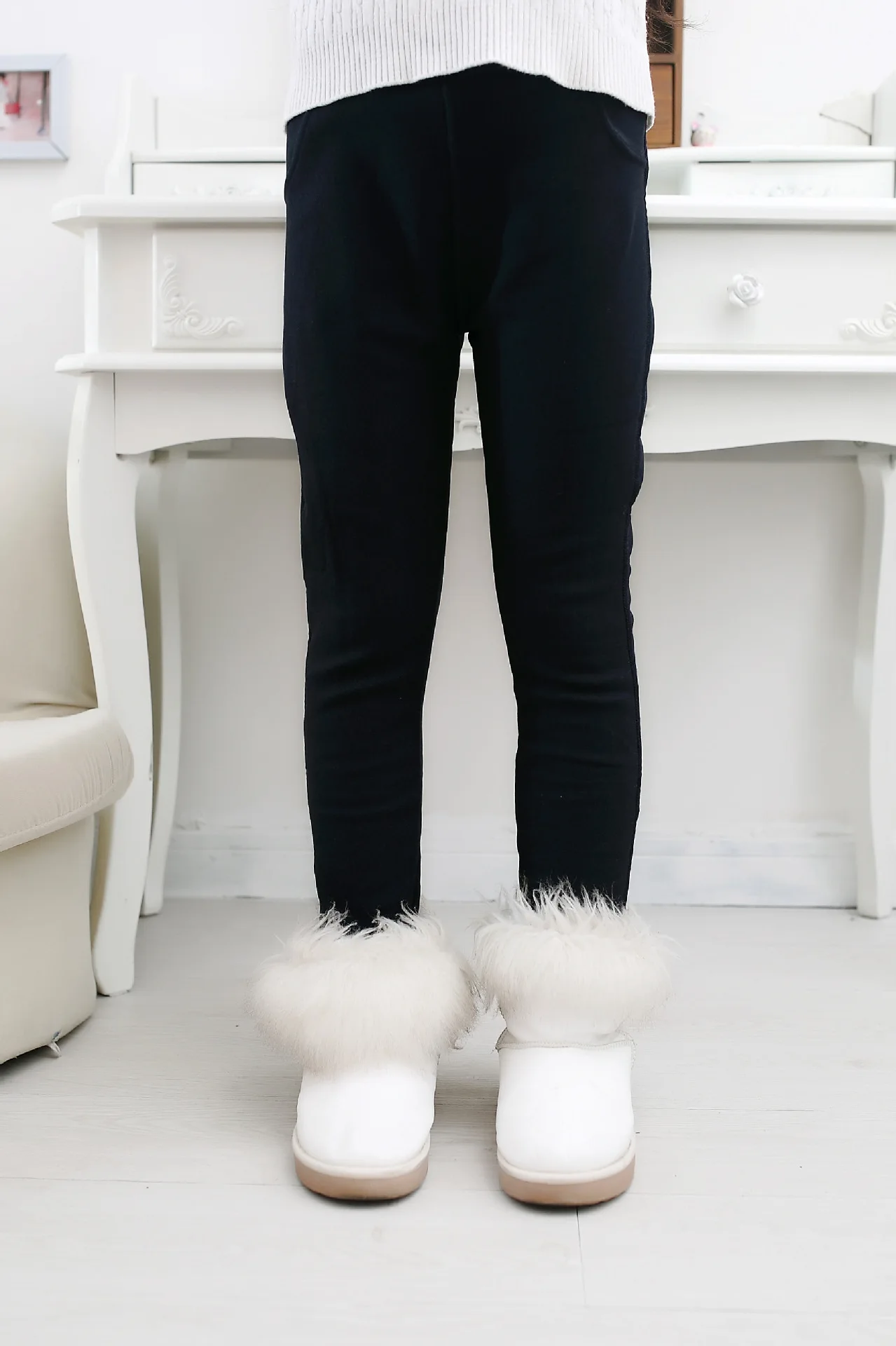 navy blue thick Детские зимние вельветовые плотные штаны г. Леггинсы для маленьких девочек хлопковые флисовые зимние теплые штаны для девочек, яркие цвета, детские штаны для девочек - Цвет: navy blue thick