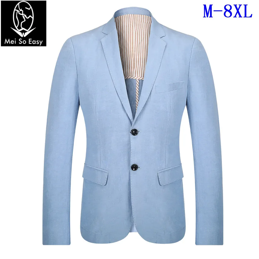 Мужской льняной Блейзер осенний костюм большого размера плюс 7XL 8XL|men linen blazer|linen