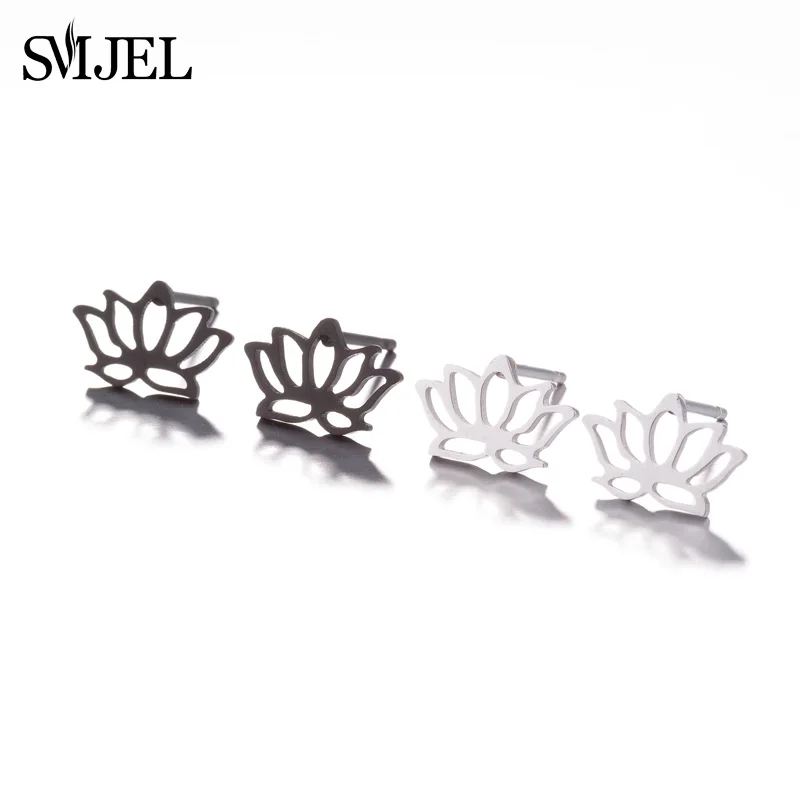Черные серьги SMJEL из нержавеющей стали ювелирные изделия серьги-гвоздики в виде