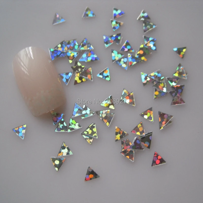 GD25 2 20 г/пакет милый лазерный Серебряный треугольник для ногтей Блестящий Блеск