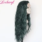 Lvcheryl, парики с натуральными зелеными волнистыми волосами ручной вязки, термостойкие волосы, без клея, синтетические кружевные передние парики для женщин