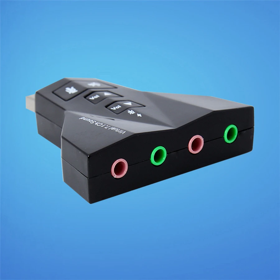 Новый адаптер для аудиокарты 7 1 CH Channel USB 2 0 3D микрофон колонка настольного