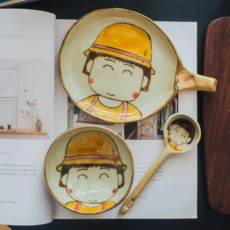 Оригинал Вишневый Maruko ручная роспись Керамика набор мисок для риса столовые