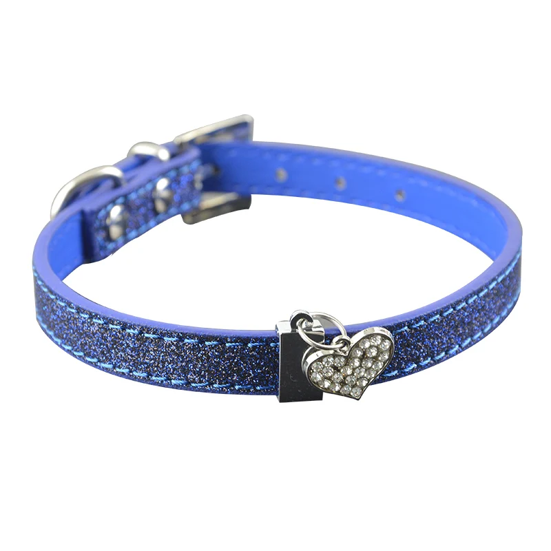 2 размера 7 видов цветов ошейник для собак блестящий кожаный с сердечками щенков и