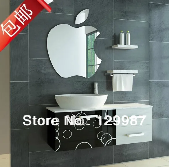 Акриловая настенная Зеркальная Наклейка MEYA в форме яблока и Фотообои|mirror sticker|wall