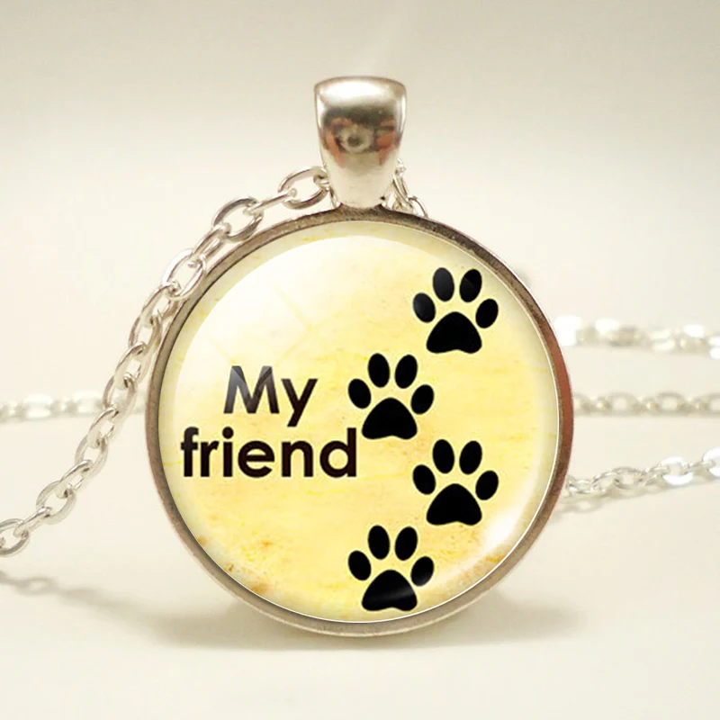 Ожерелье чокер с кулоном в виде кошачьей лапы|necklace silver necklace|glass pendants jewelrysilver pendant