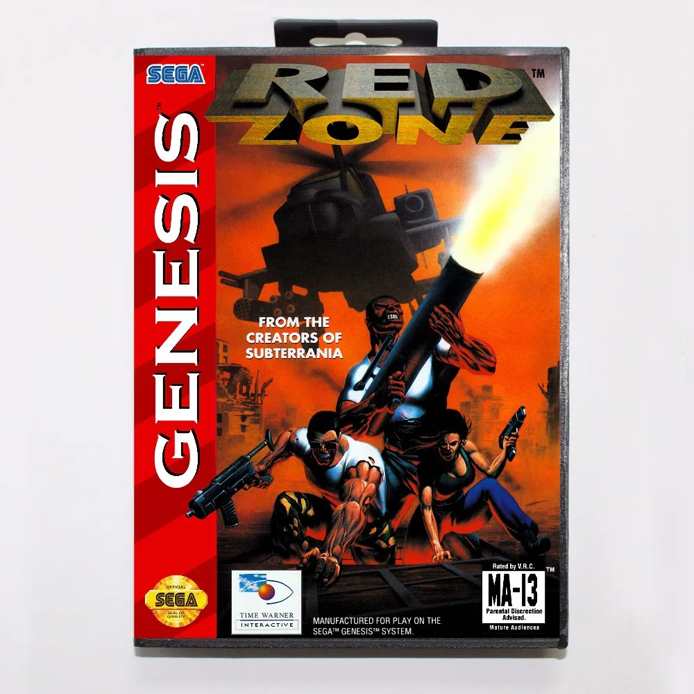 Игровой Картридж Red Zone 16 бит игровая карта MD с розничной коробкой для Sega Mega Drive