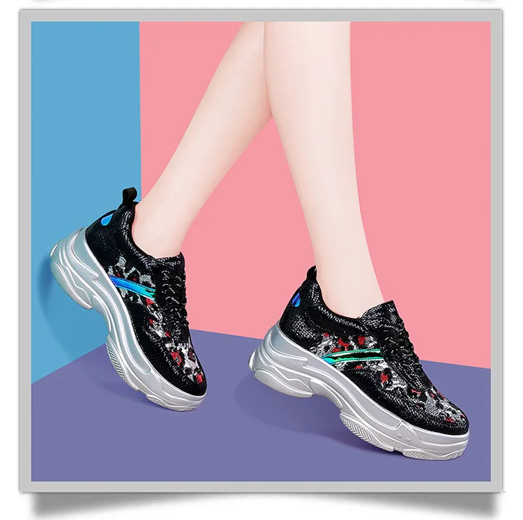 New women's single shoes fall winter fashion microfiber Lace-UP sneakers thick bottom round head comfortable women's shoes