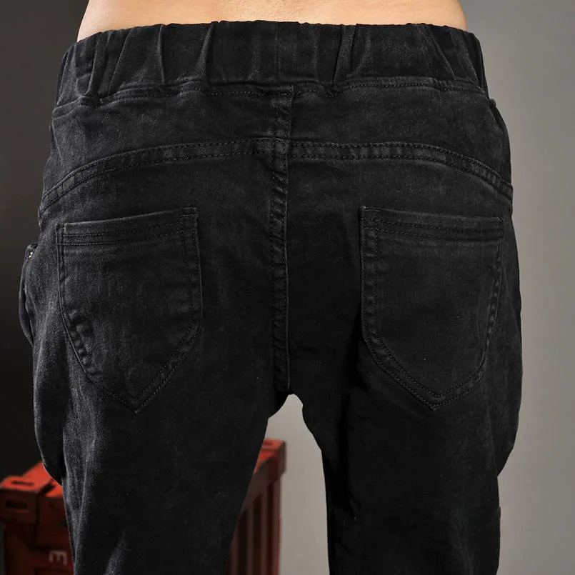 Лидер продаж 2015 винтажные рваные джинсовые брюки-султанки из потертого