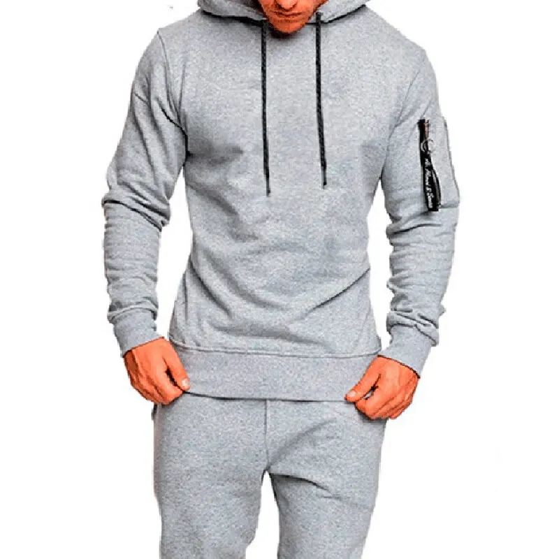 gray SHUJIN Men's Casual Hooded Camouflage Print Long Sleeve Sweatershirt Spring Autumn Pullover Patchwork Hoodie sudadera hombre - Цвет: gray
