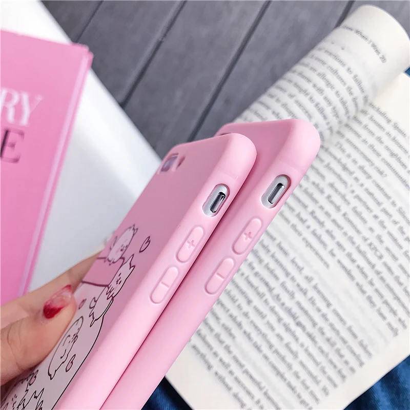 Чехол с рисунком кота и когтями для iphone X, XR, XS, Max, 6, 6 S, 7, 8 plus, матовый розовый, милый, мягкий, силиконовый чехол из ТПУ