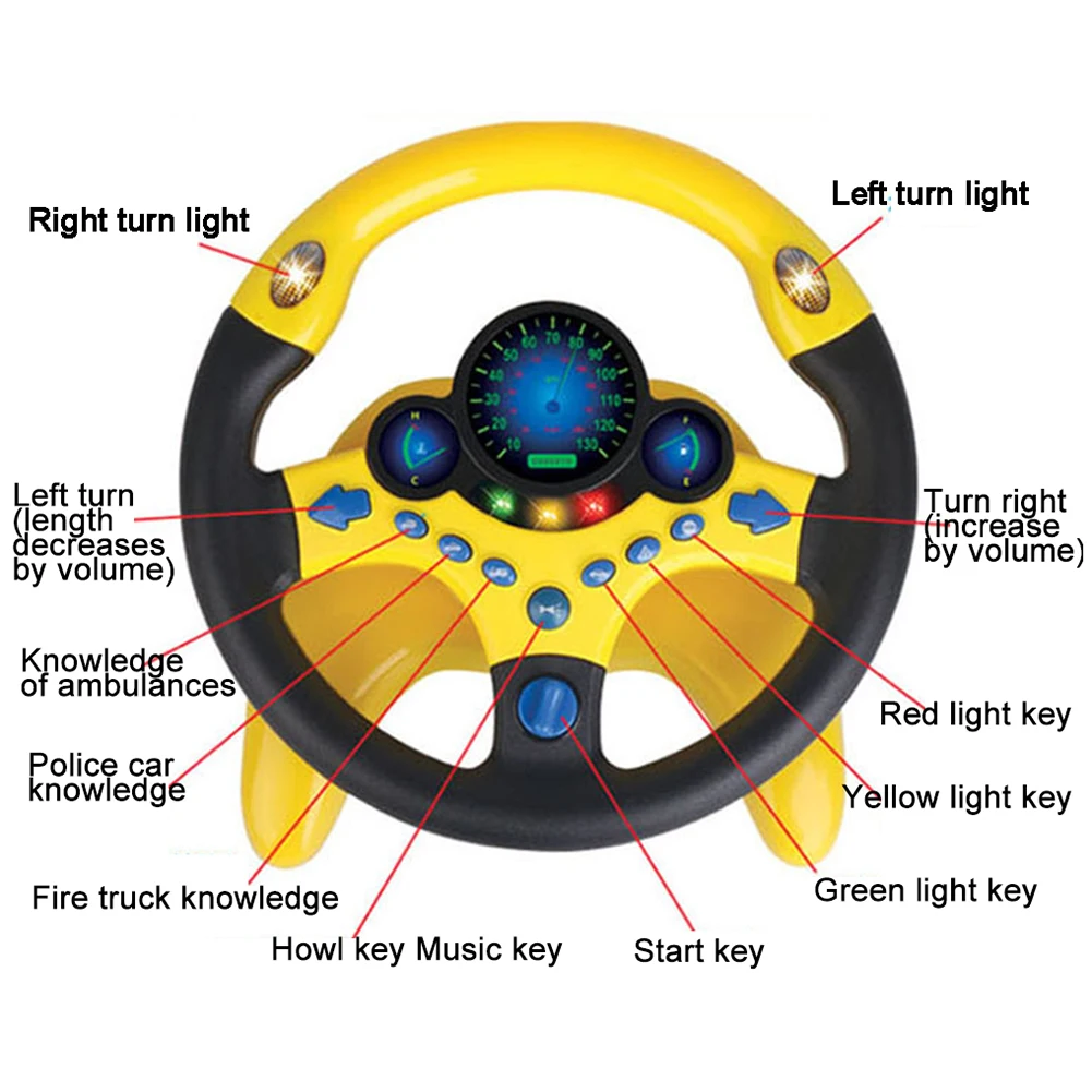 Interactive Toy Car Steering Wheel with Light and Sound - Educational Gift for Kids and Babies image 4