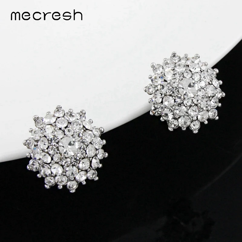 Милые маленькие серьги-клипсы Mecresh с цветком для помолвки корейские модные