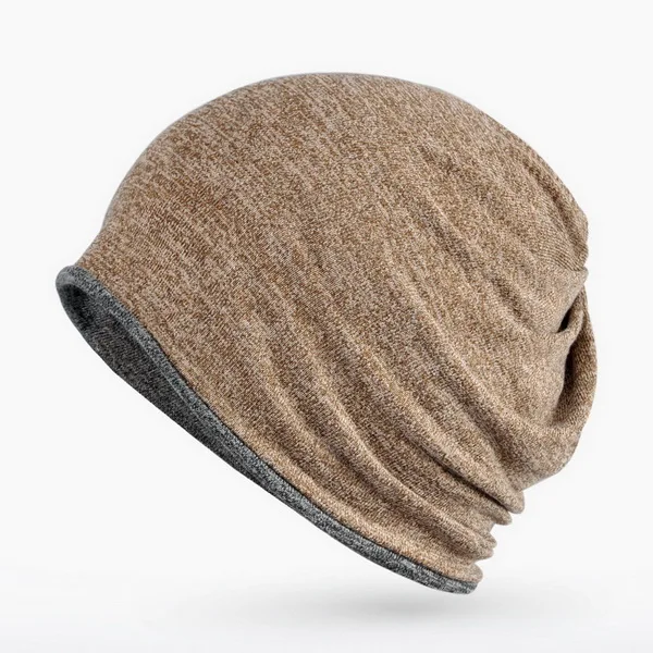 Light brown Брендовая зимняя хлопковая шапка NUZADA, теплая шапка для мужчин и женщин, шапка с двумя способами использования Skullies Beanies, вязаная шапка s Bonnet - Цвет: Light brown