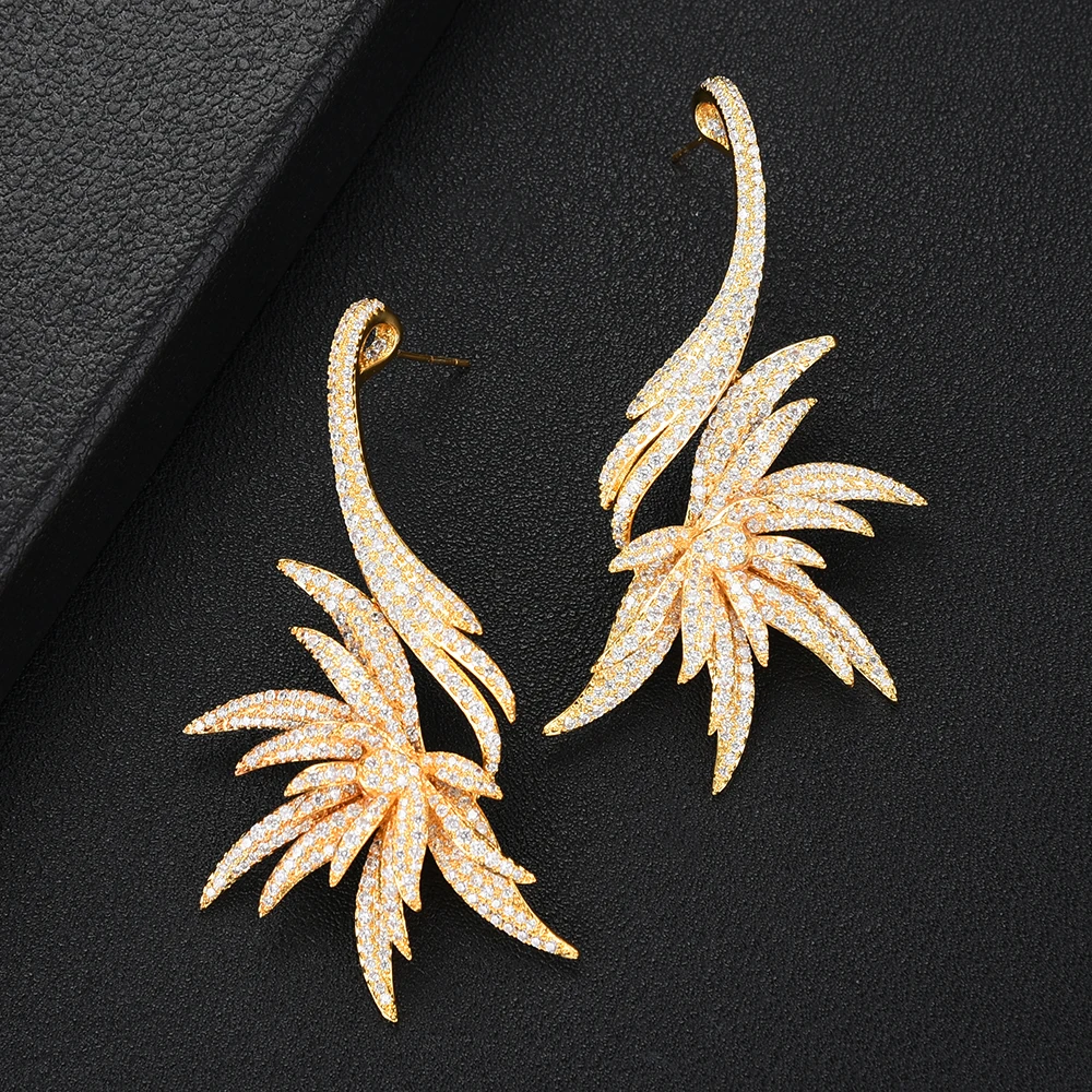 Вечерние шные Партии Перо лист 4 шт. нигерийские подвески женский свадебный