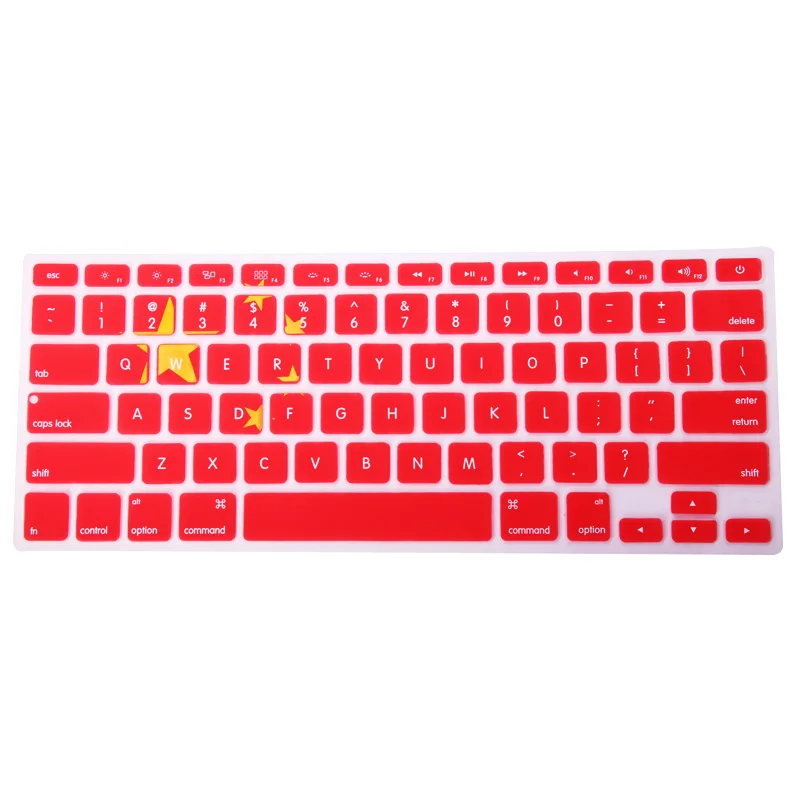 China Flag SR 11 цветов американский английский язык письмо силиконовый чехол для клавиатуры Наклейка для Macbook Air 13 Pro 13,3 15,4 17 retina протектор - Цвет: China Flag