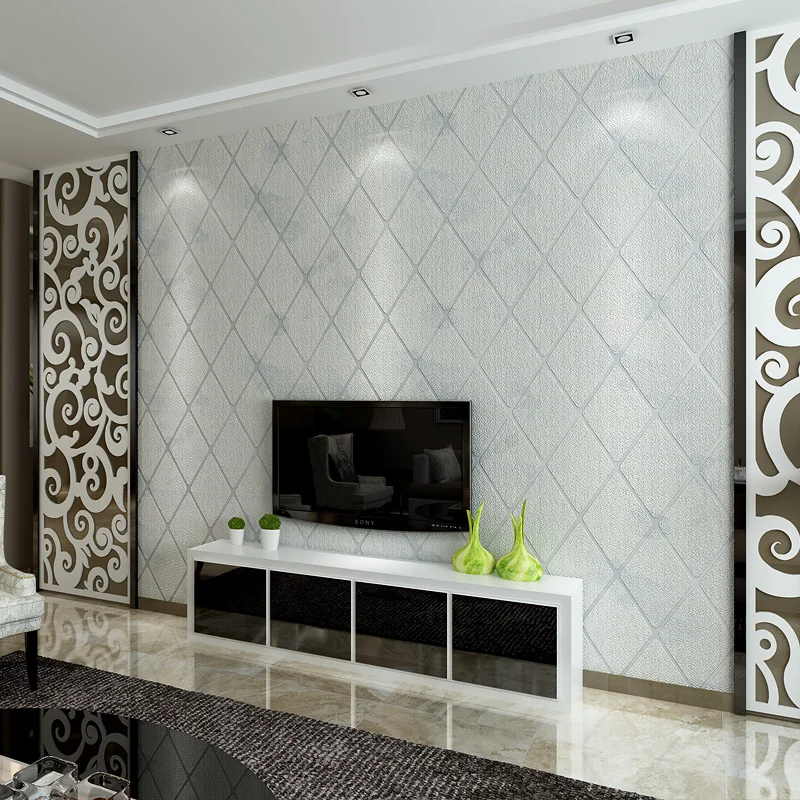 Серые современные 3D роскошные мозаичные решетки обои толстые гостиная диван фон